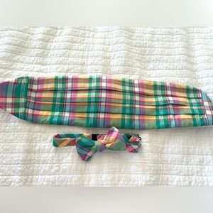 Spring Summer pastel plaid Multi-Colored Bowtie Cummerbund Formal Set